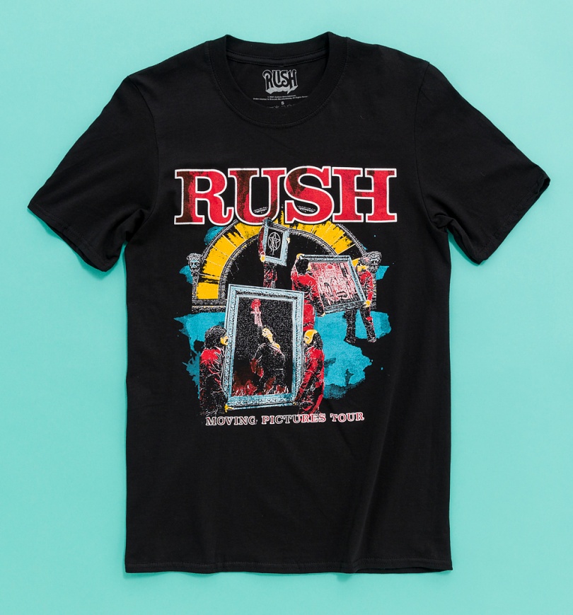 An image of Rush Moving Pictures Tour Black T-Shirt