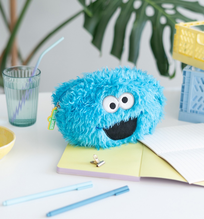 An image of Sesame Street Cookie Monster Plush Pencil Case