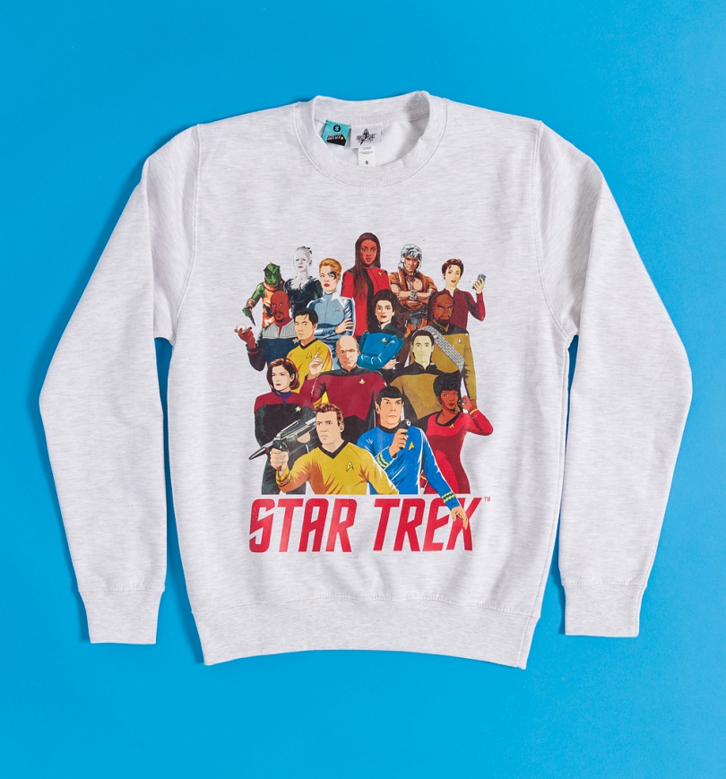 An image of Star Trek Greatest Crew Members Grey Sweater