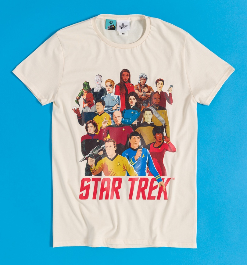 An image of Star Trek Greatest Crew Members Natural T-Shirt