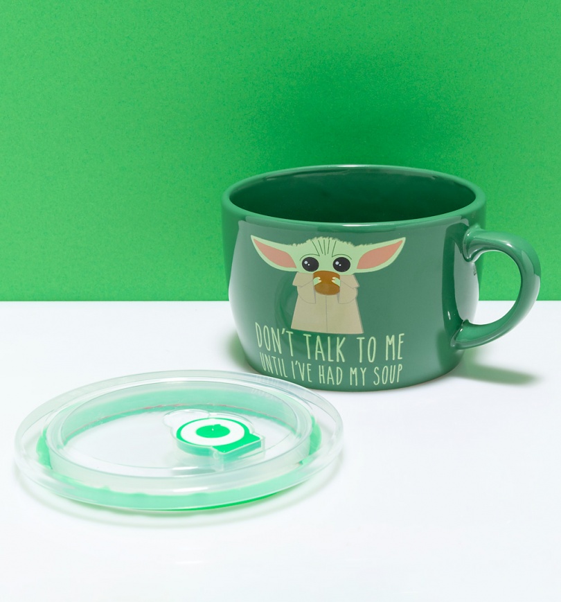 An image of Star Wars Mandalorian Baby Yoda Soup and Snack Mug