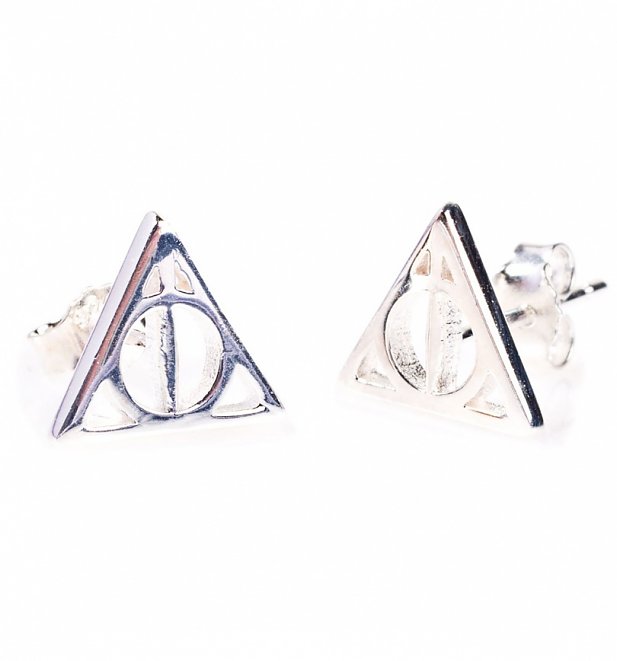 Sterling Silver Harry Potter Deathly Hallows Stud Earrings
