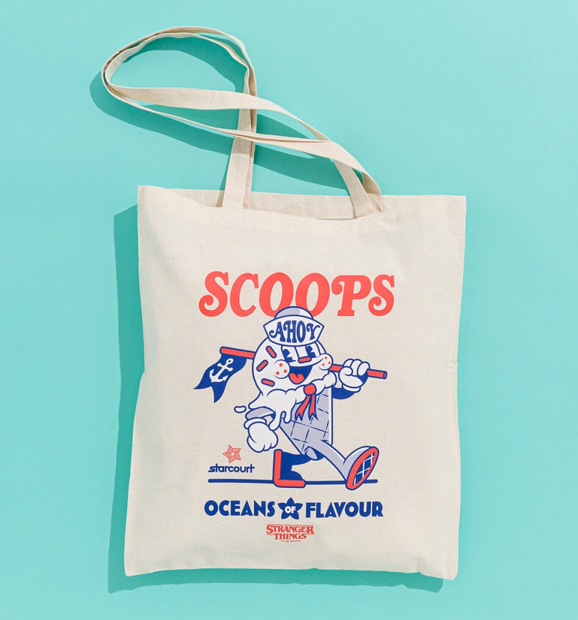 An image of Stranger Things Scoops Ahoy Tote Bag