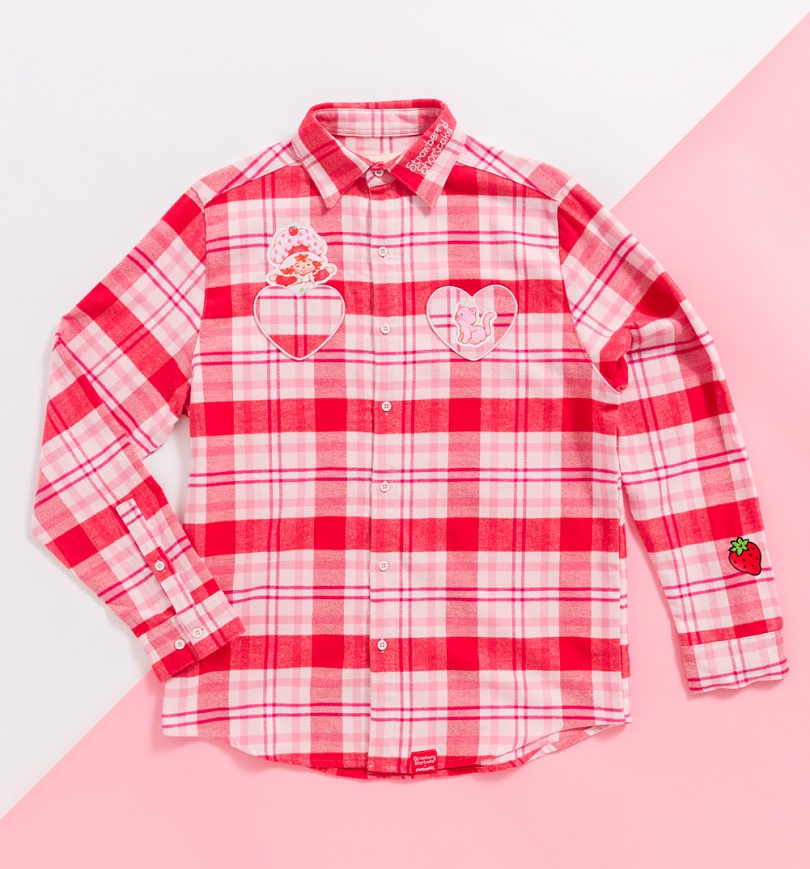 An image of Strawberry Shortcake Flannel Shirt from Cakeworthy
