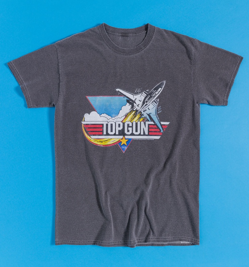 An image of Top Gun Retro Vintage Wash Charcoal T-Shirt