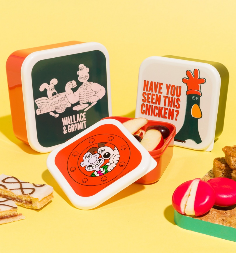 An image of Wallace And Gromit Set Of Three Snack Boxes