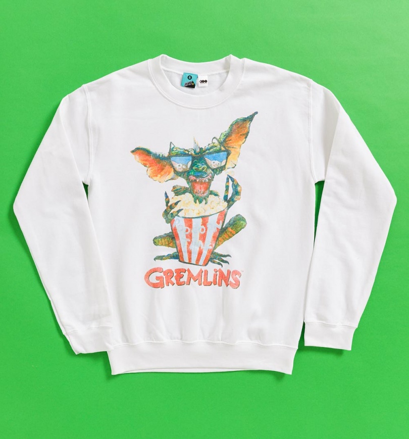 An image of Gremlins Popcorn Time White Sweater