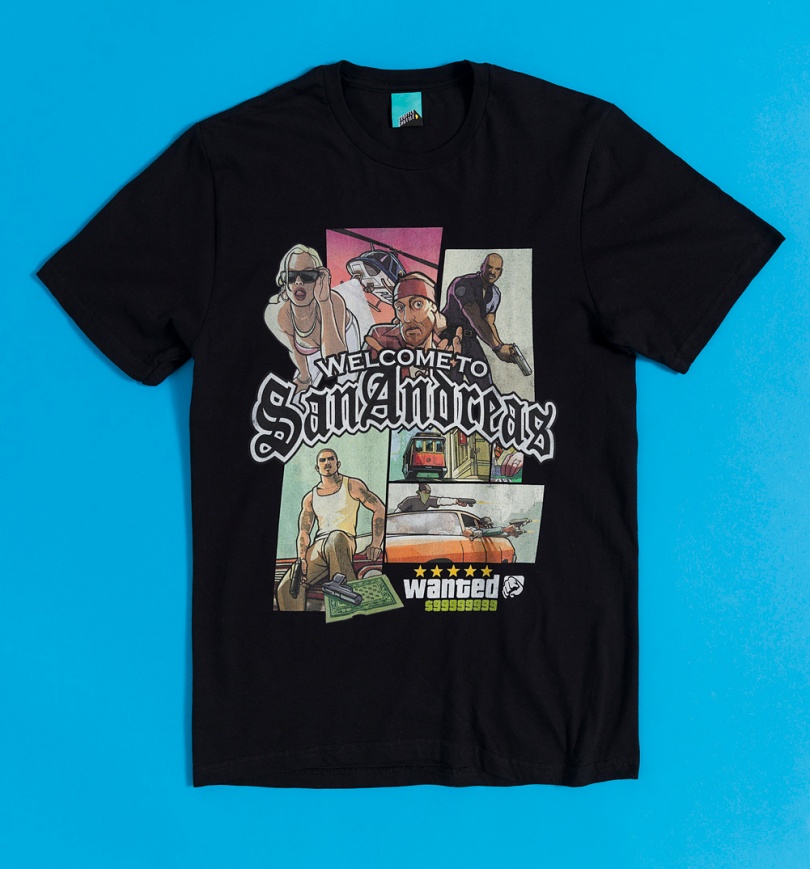 An image of Welcome To San Andreas Inspired Black T-Shirt