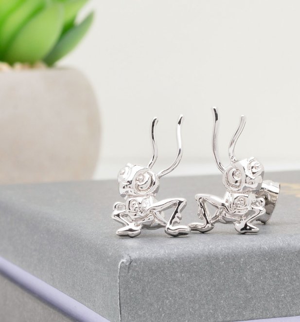 White Gold Plated Disney Mulan Cri-Kee Stud Earrings