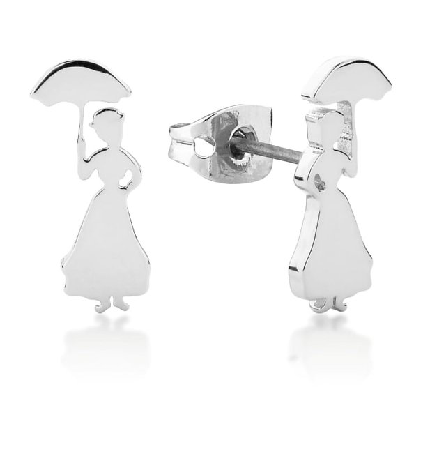 White Gold Plated Mary Poppins Stud Earrings