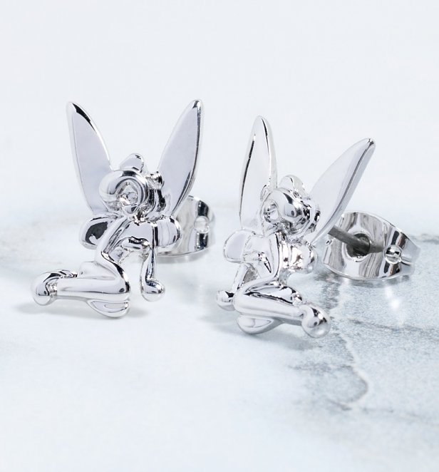 White Gold Plated Tinker Bell Stud Earrings