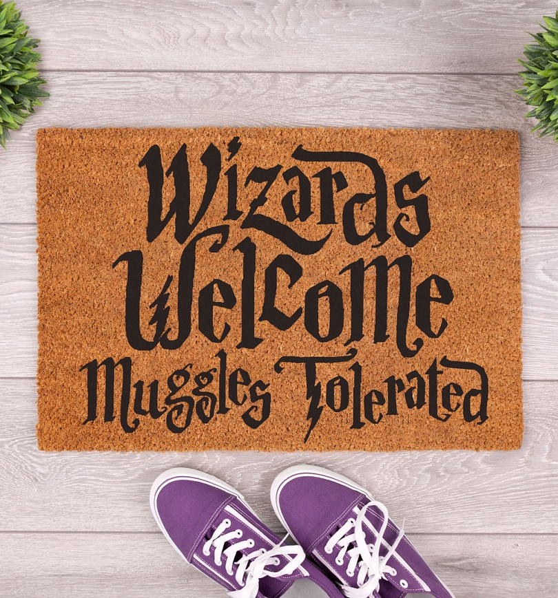 An image of Wizards Welcome Muggles Tolerated Door Mat