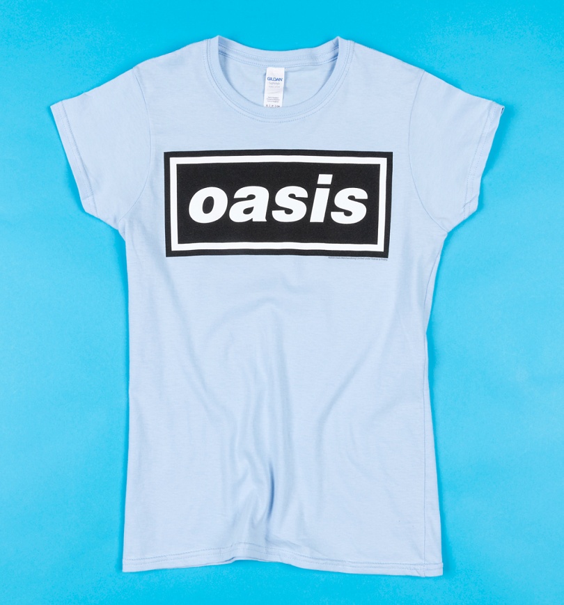 An image of Womens Oasis Logo Fitted Blue T-Shirt