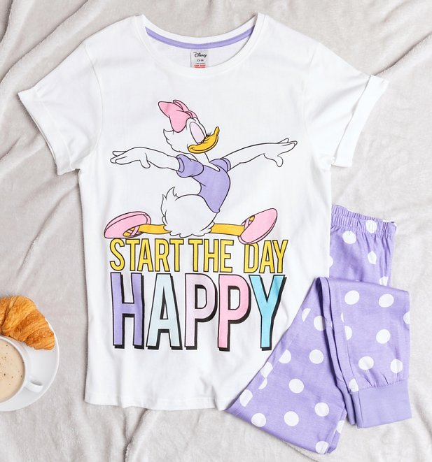 Womens Daisy Duck Start The Day Happy Disney Pyjamas