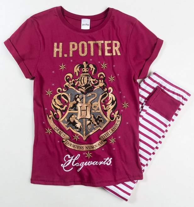 Womens Harry Potter Hogwarts Striped Pyjamas