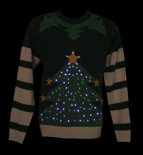 ... Light Up Christmas Tree Knitted Jumper from Cheesy Christmas Jumpers